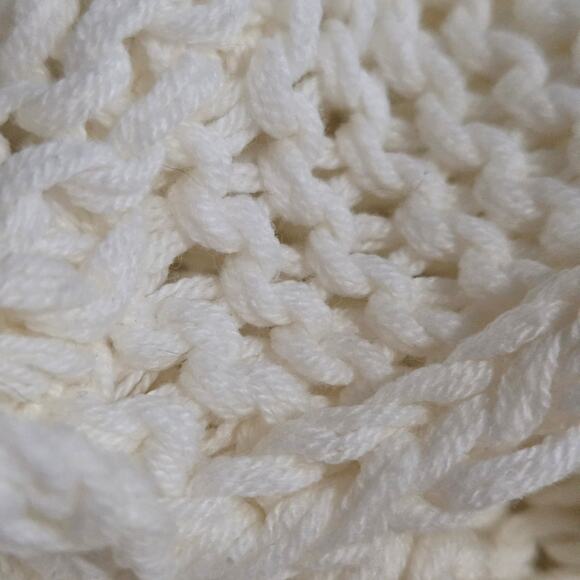 Wooden Ships Maui VNeck White Pullover Sweater Slouchy Cropped Boxy Small Medium - Picture 6 of 15